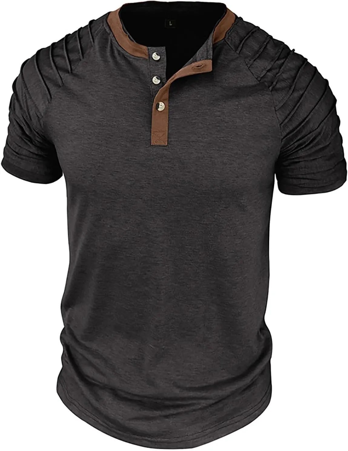 Men's Casual Henley T-Shirt Cotton Short Sleeve Shirt Soft Comfy Lightweight Breathable Summer Tops Everyday Wear