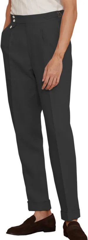 Men's Casual Linen Blend Classic Fit Straight Legs Summer Elastic Waist Pants Trouser