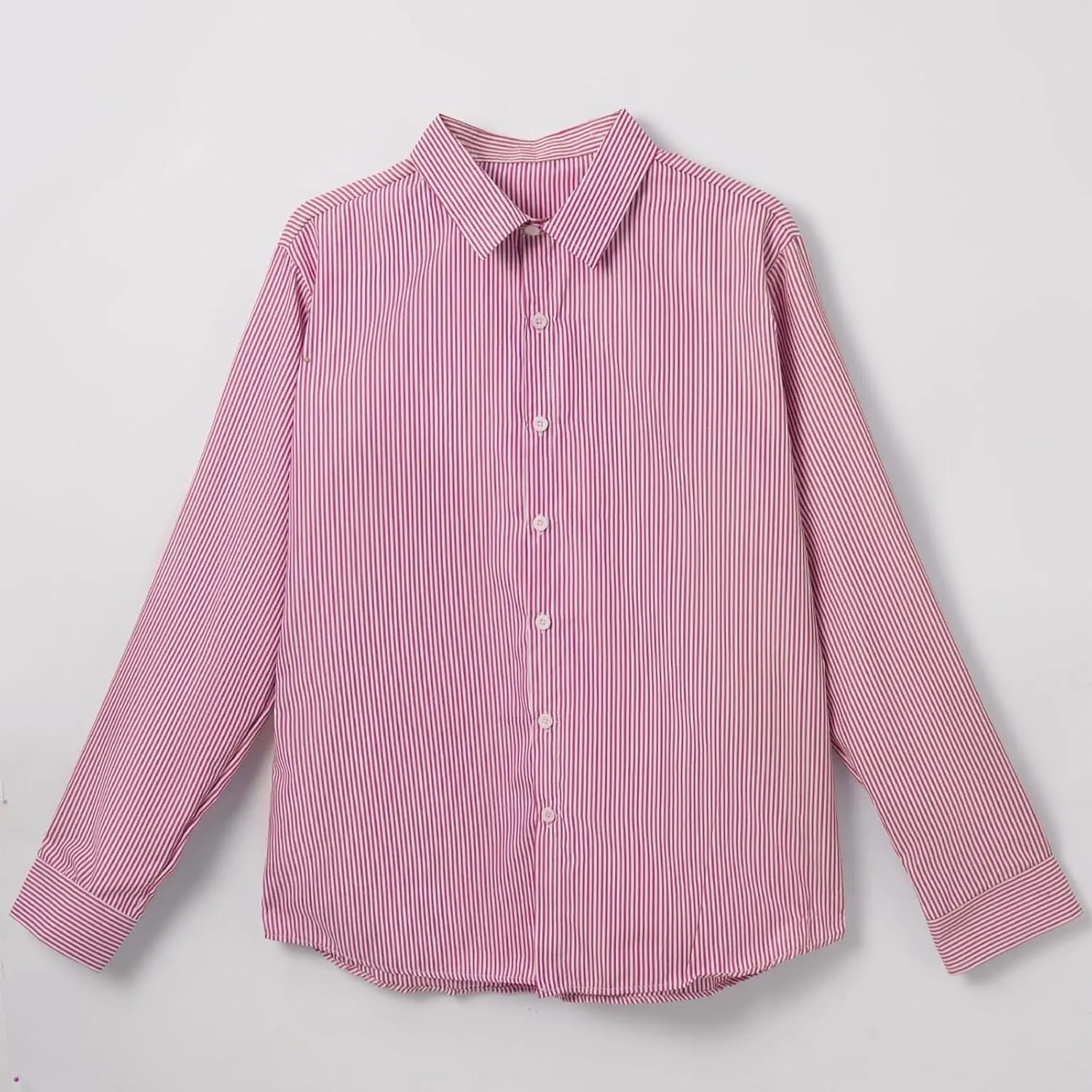 Mens Classic Casual Vertical Striped Shirts Relaxed Fit Long Sleeve Dress Shirts Big and Tall Button Down Work Shirt