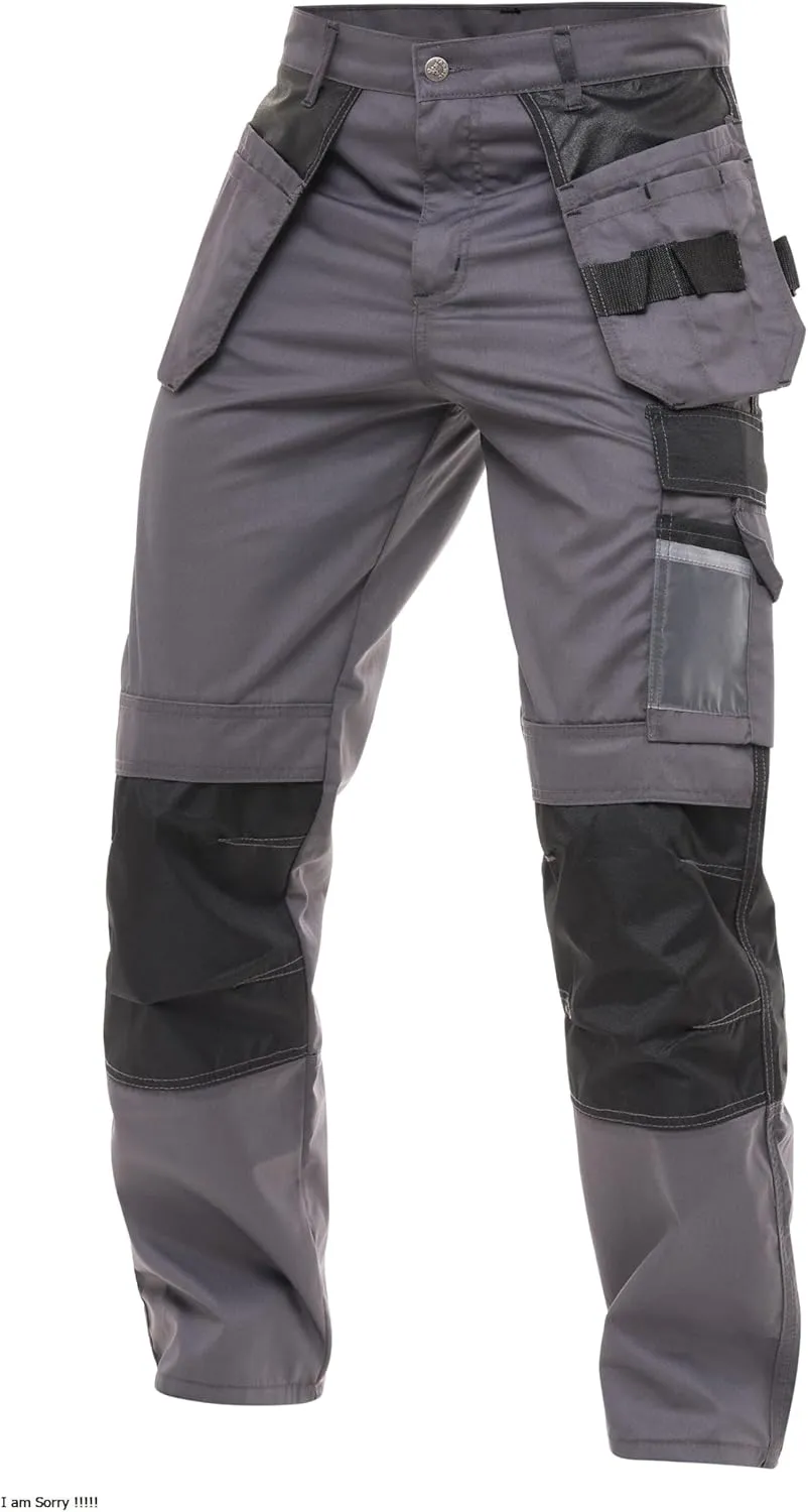Men's Construction Pants Tactical Field Pants Multi-Pocket Carpenter Utility Cargo Heavy-Duty Work Pants
