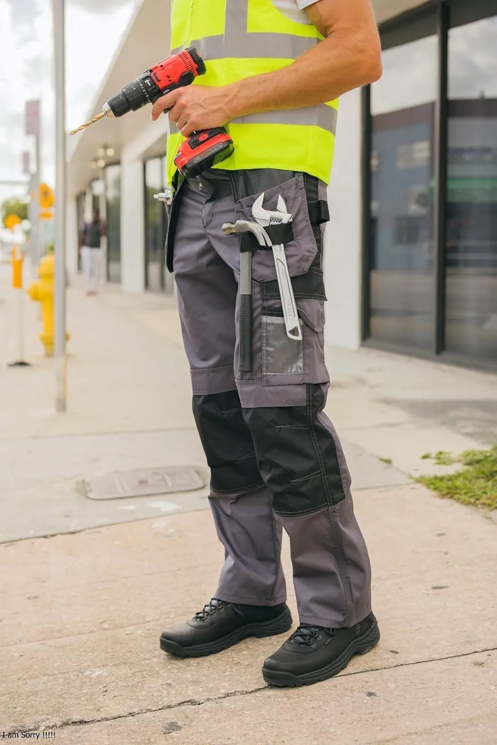 Men's Construction Pants Tactical Field Pants Multi-Pocket Carpenter Utility Cargo Heavy-Duty Work Pants