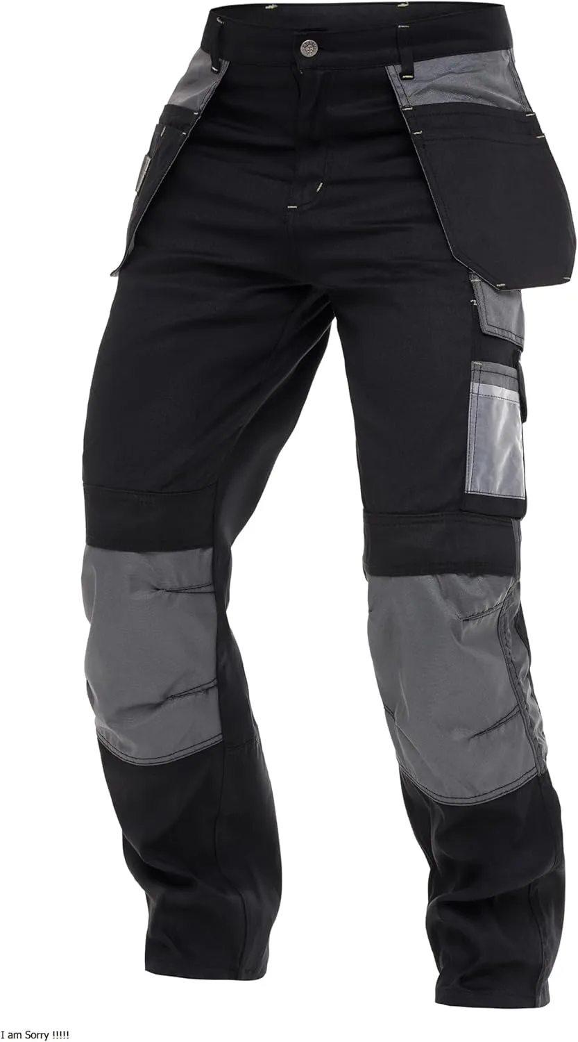 Men's Construction Pants Tactical Field Pants Multi-Pocket Carpenter Utility Cargo Heavy-Duty Work Pants