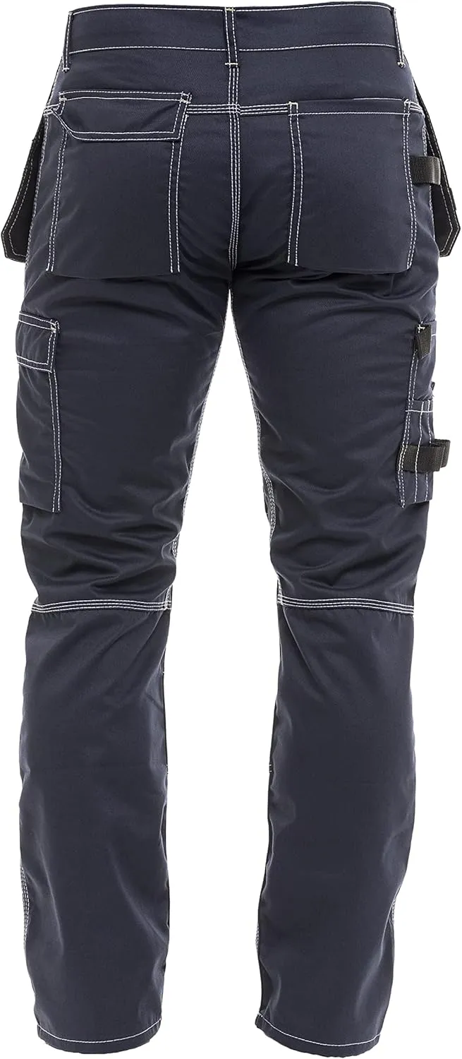 Men's Construction Pants with Cordura Knees Reinforced Carpenter Work Pants Tactical Workwear Cargo Safety Trousers