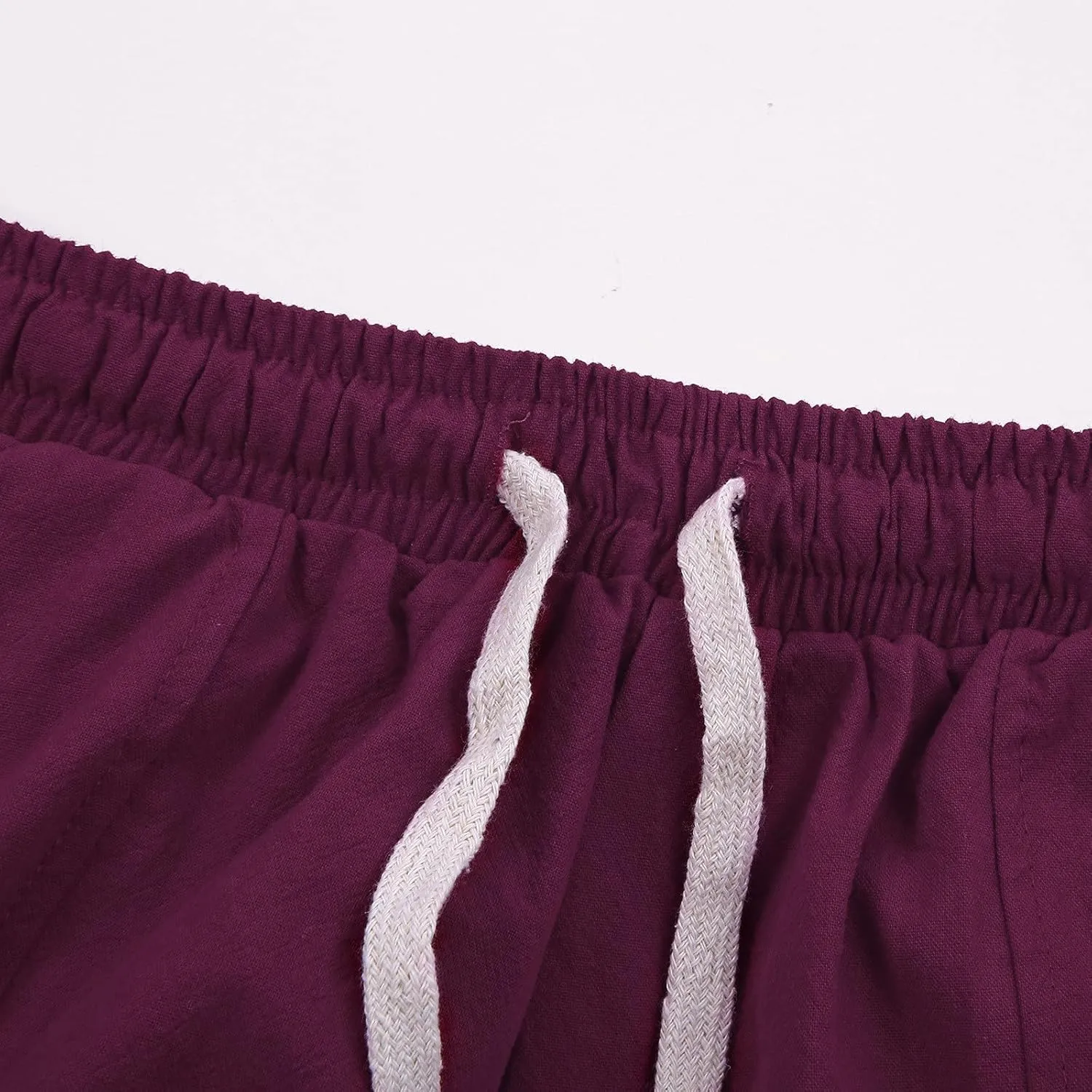 Mens Drawstring Hippie Aladdil Harem Pants Men Elastic Waist with Pockets Fashion Solid Color Oversized Tapered