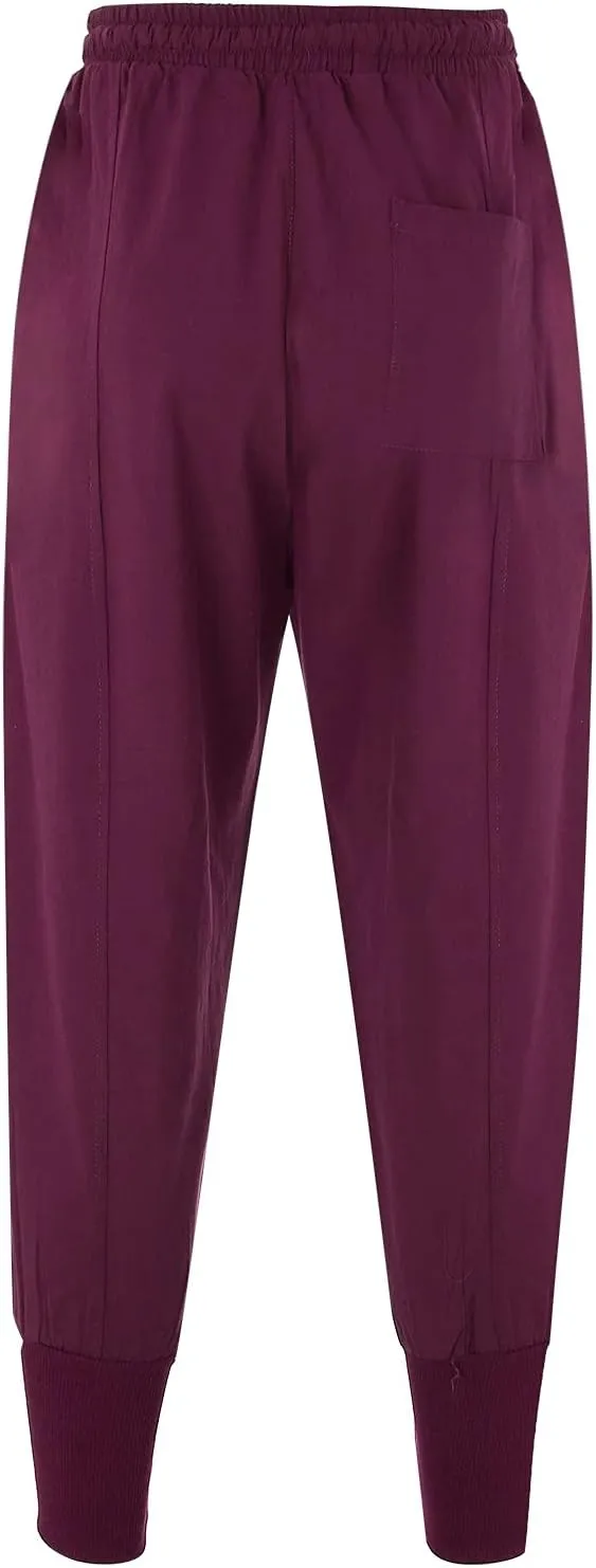 Mens Drawstring Hippie Aladdil Harem Pants Men Elastic Waist with Pockets Fashion Solid Color Oversized Tapered