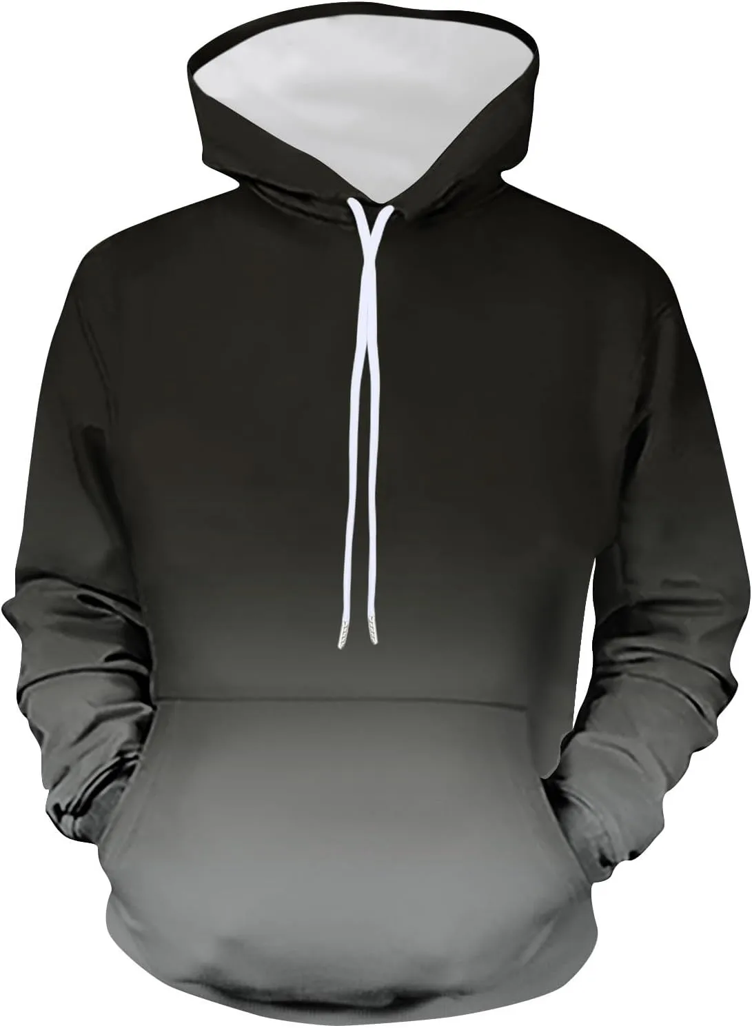 Men's Fashion Hoodies & Sweatshirts Casual Gradient Color Graphic Tee Shirts Long Sleeve Pullover Shirts With Pockets