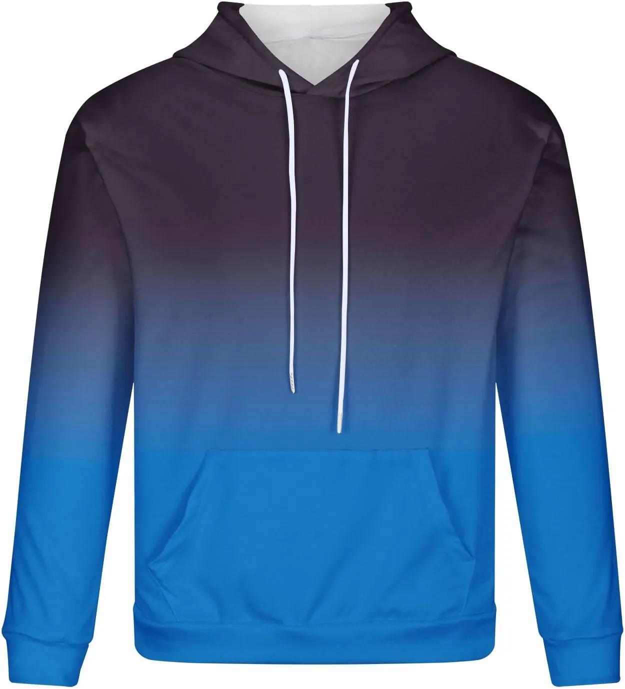 Men's Fashion Hoodies & Sweatshirts Casual Gradient Color Graphic Tee Shirts Long Sleeve Pullover Shirts With Pockets
