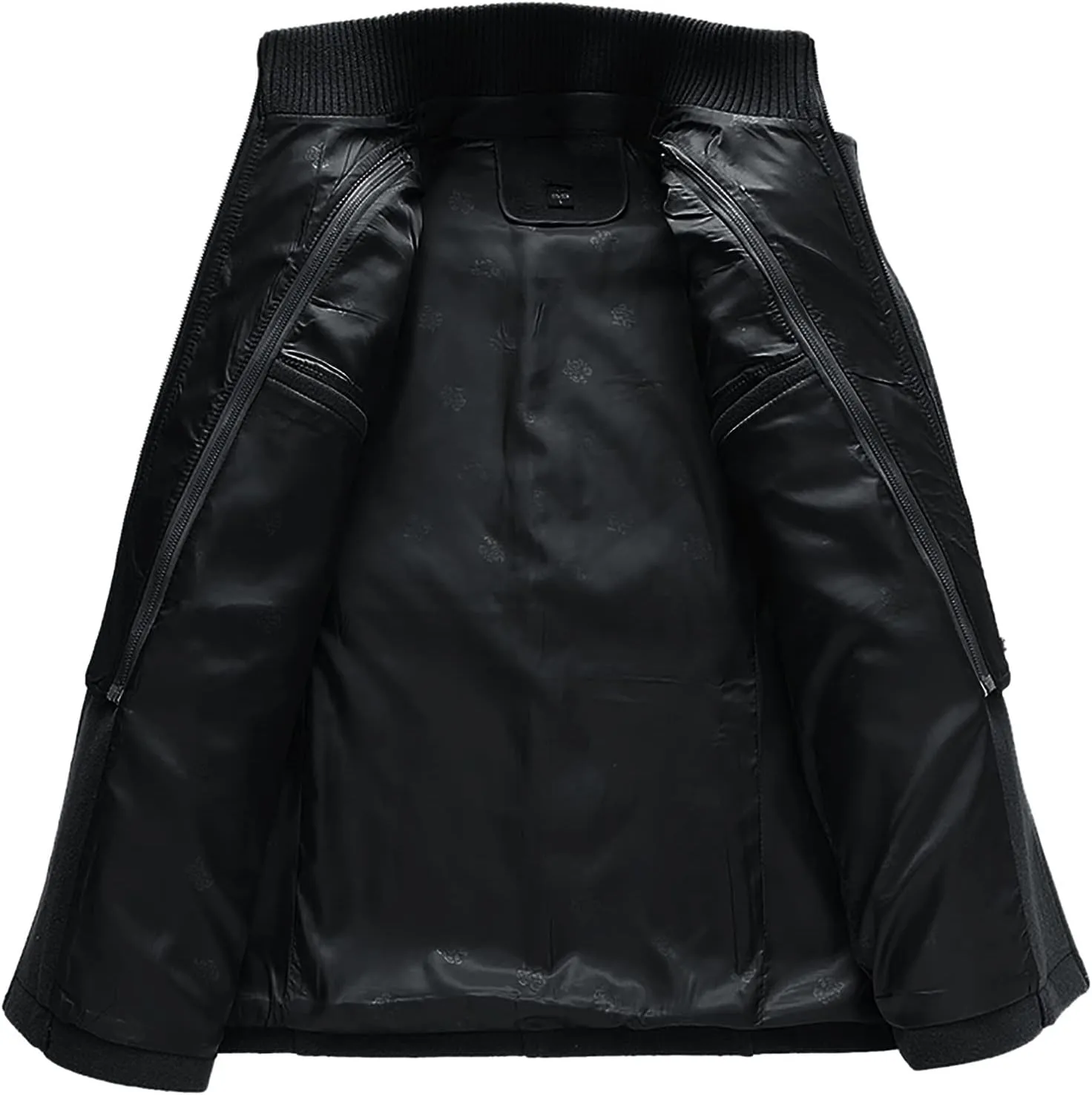 Men's Gentle Layered Collar Single Breasted Quilted Lined Wool Blend Pea Coats Winter Stylish Military Peacoat