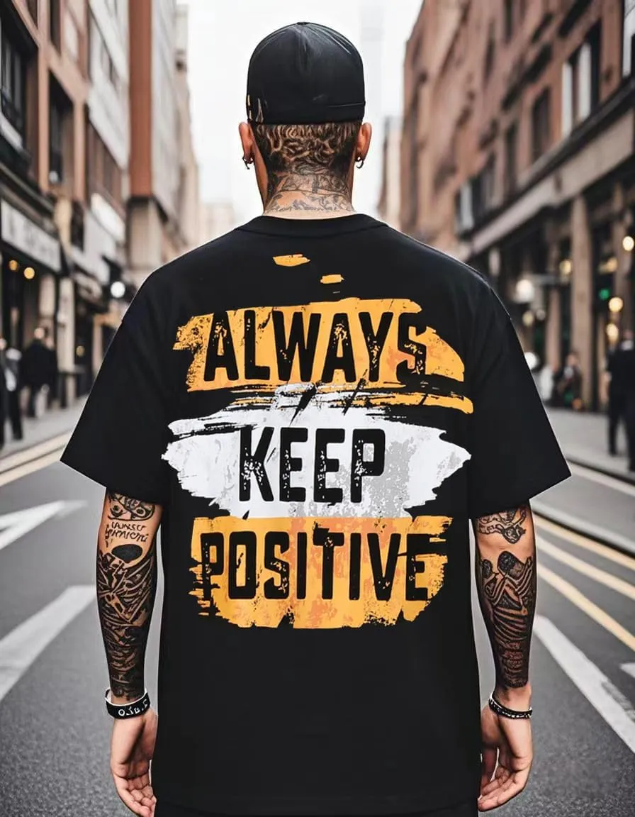 Men's Graphic T-Shirts, Cotton Oversized Tshirts for Men, Comfortable & Stylish Casual Tee for Everyday Wear