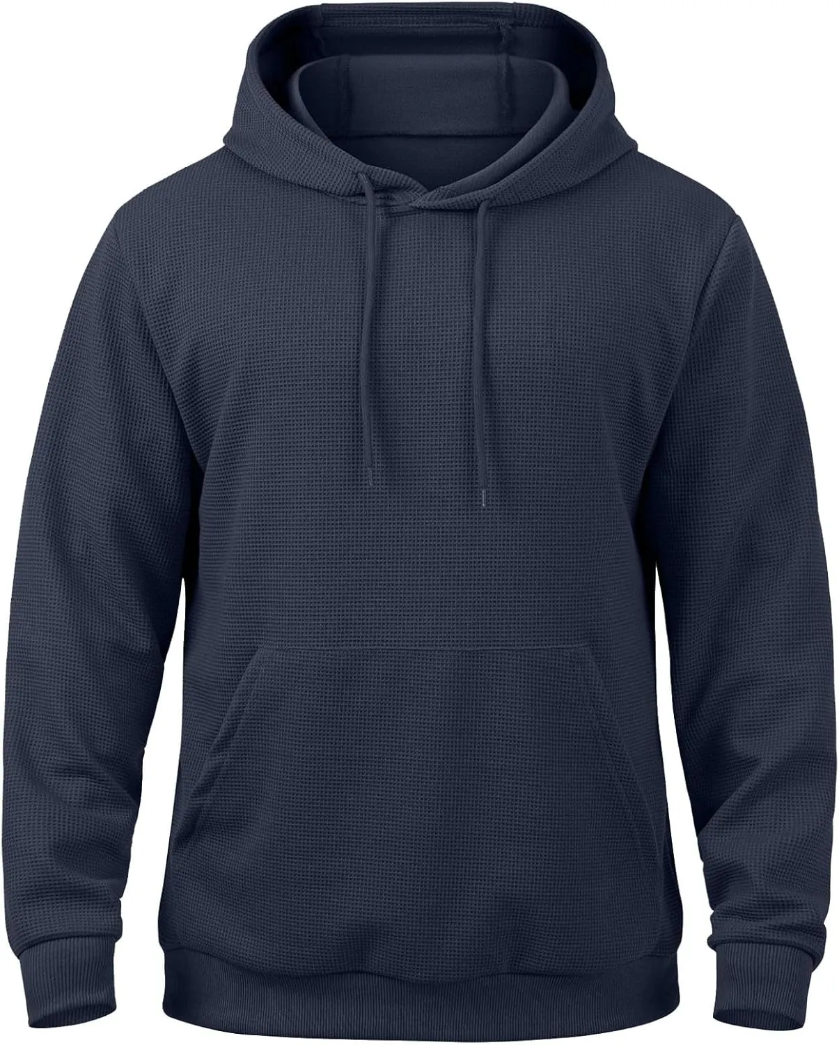 Mens Hooded Sweatshirt Long Sleeve Drawstring Solid Color Hoodies With Pocket Casual Relaxed Fit Pullover Shirts Tops