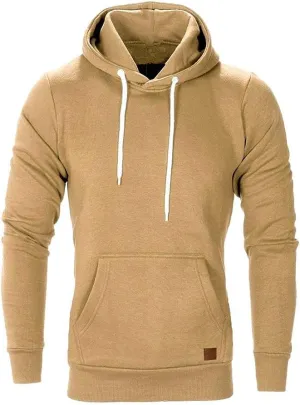 Men's Lightweight Jacket Hoodie Casual Sweatshirt Slim Fit Solid Color with Front Pocket Outwear Tops