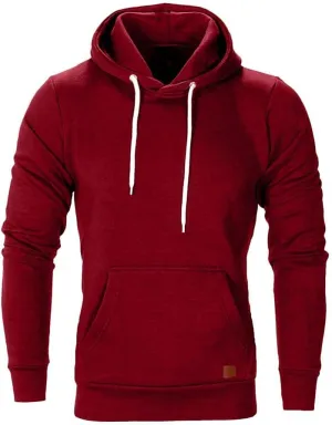 Men's Lightweight Jacket Hoodie Casual Sweatshirt Slim Fit Solid Color with Front Pocket Outwear Tops