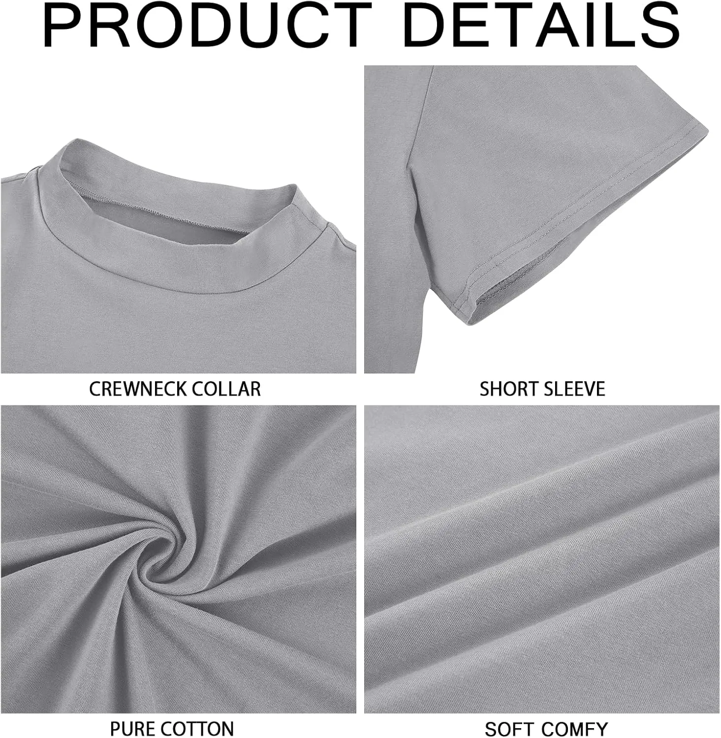 Mens Mock Turtleneck T Shirts Short Sleeve Cotton Basic Undershirt Relaxed Fit Lightweight Solid Pullover Tops
