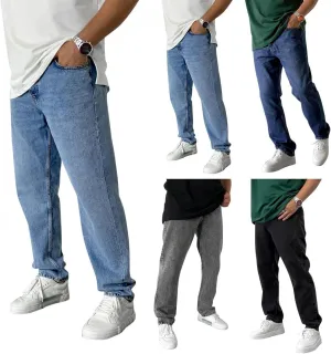 Men's Relaxed Fit Classic Extreme Motion Athletic Taper Hip Hop Pants Streetwear Straight Wide Leg Long Trousers Jean