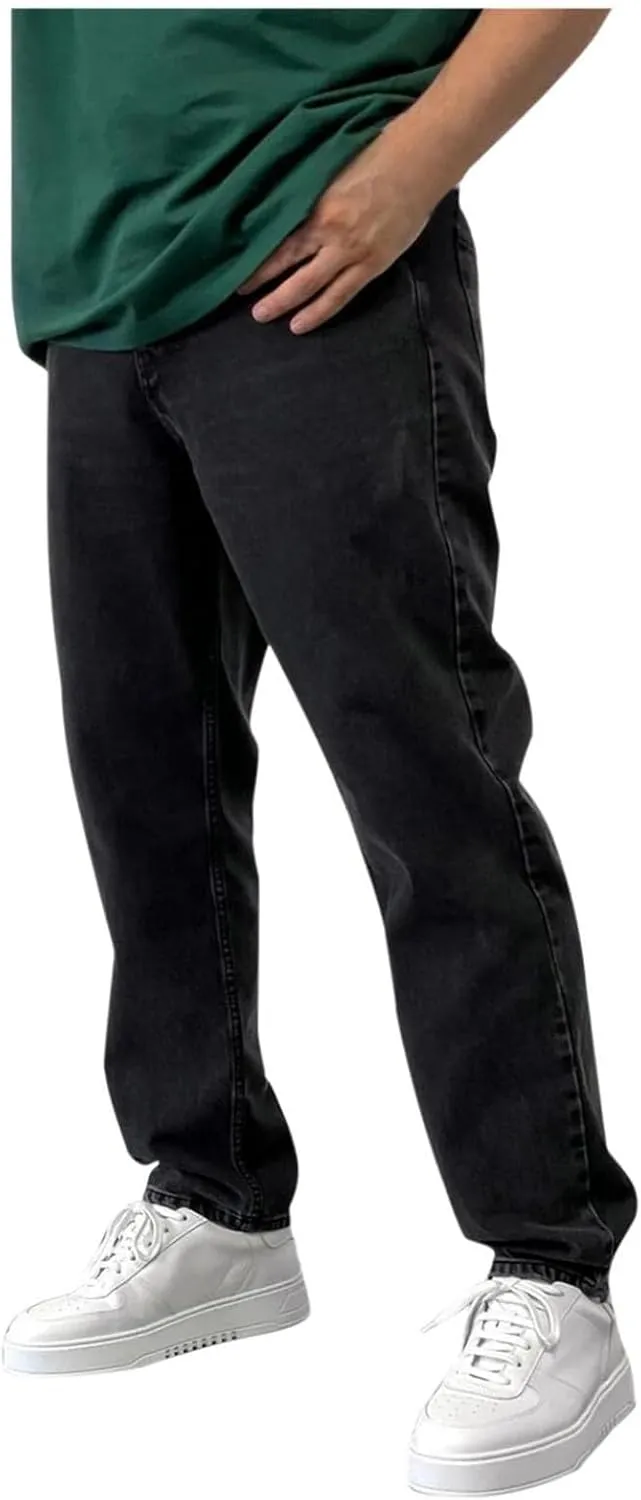 Men's Relaxed Fit Classic Extreme Motion Athletic Taper Hip Hop Pants Streetwear Straight Wide Leg Long Trousers Jean