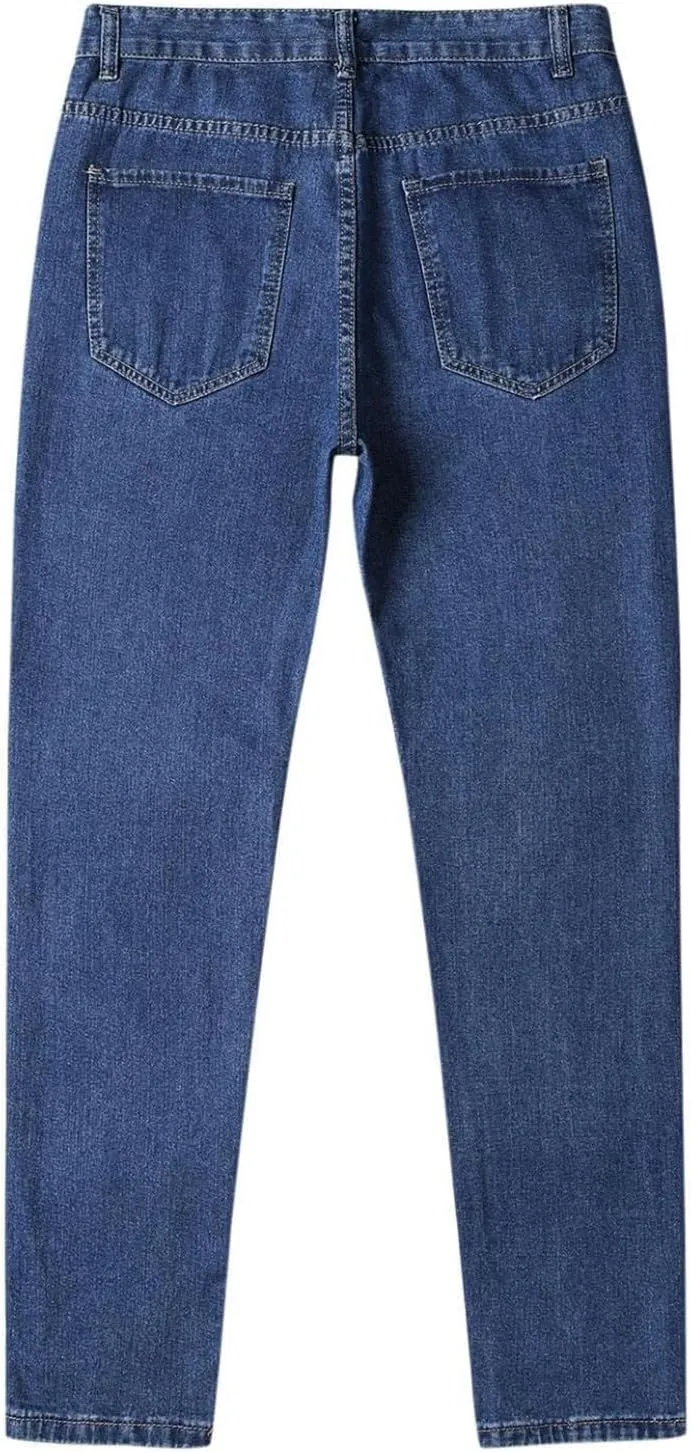 Men's Relaxed Fit Classic Extreme Motion Athletic Taper Hip Hop Pants Streetwear Straight Wide Leg Long Trousers Jean