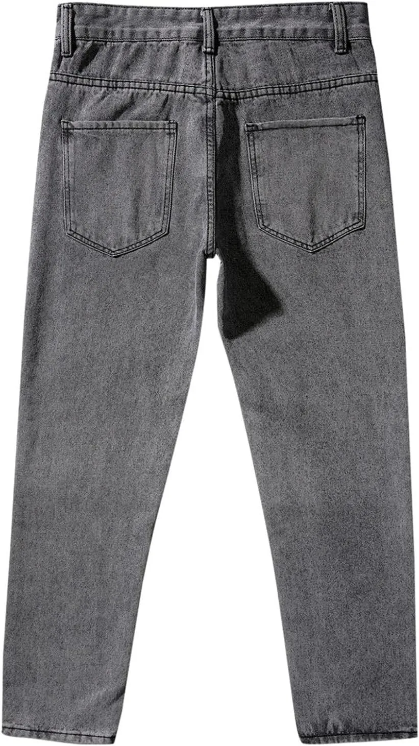 Men's Relaxed Fit Classic Extreme Motion Athletic Taper Hip Hop Pants Streetwear Straight Wide Leg Long Trousers Jean