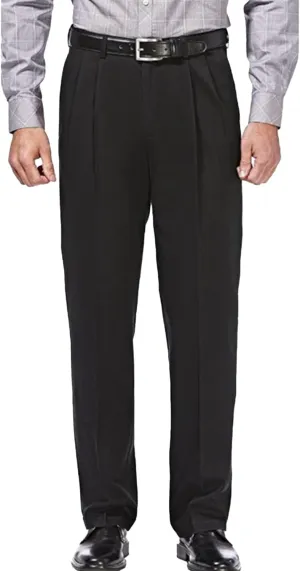 Men's Relaxed Fit Comfort Pants Fashion Business Pleated Suit Pant Casual Simple Straight Leg Trousers