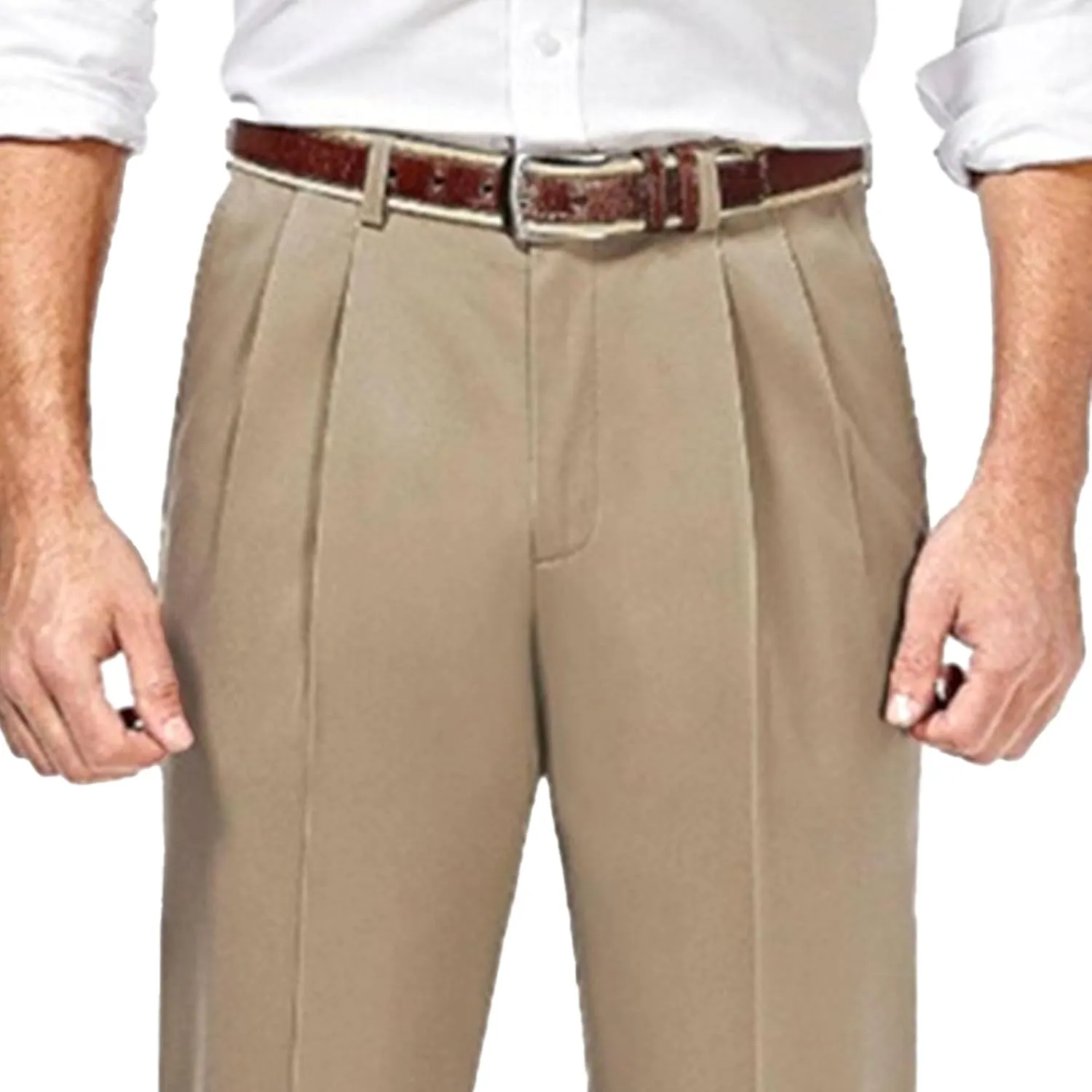 Men's Relaxed Fit Comfort Pants Fashion Business Pleated Suit Pant Casual Simple Straight Leg Trousers