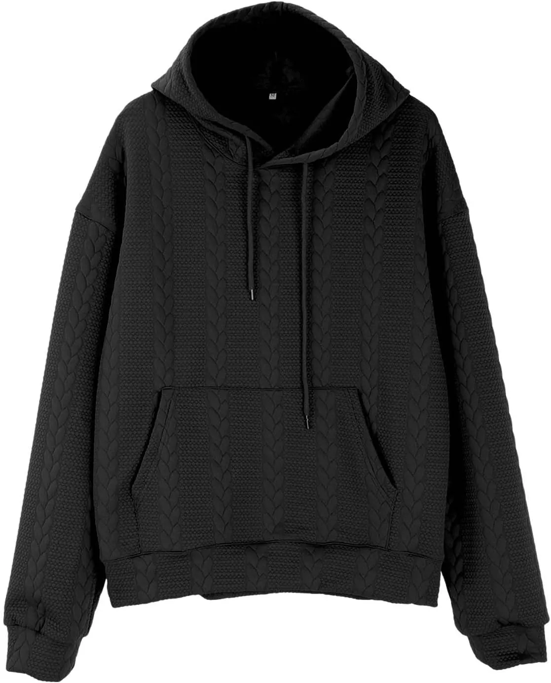 Mens Relaxed Fit Knitted Hoodie Hipster Casual Long Sleeve Solid Color Pullover Sweater Lightweight Hooded Sweatshirt