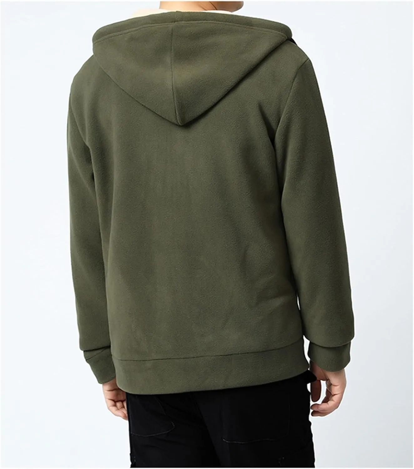 Mens Sherpa Hoodie Zip Up Fleece Heavyweight Hooded Warm Casual Thick Hoodies