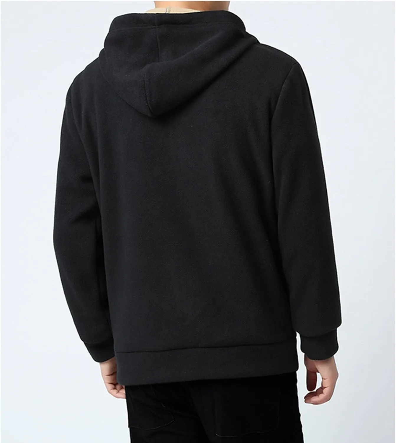 Mens Sherpa Hoodie Zip Up Fleece Heavyweight Hooded Warm Casual Thick Hoodies