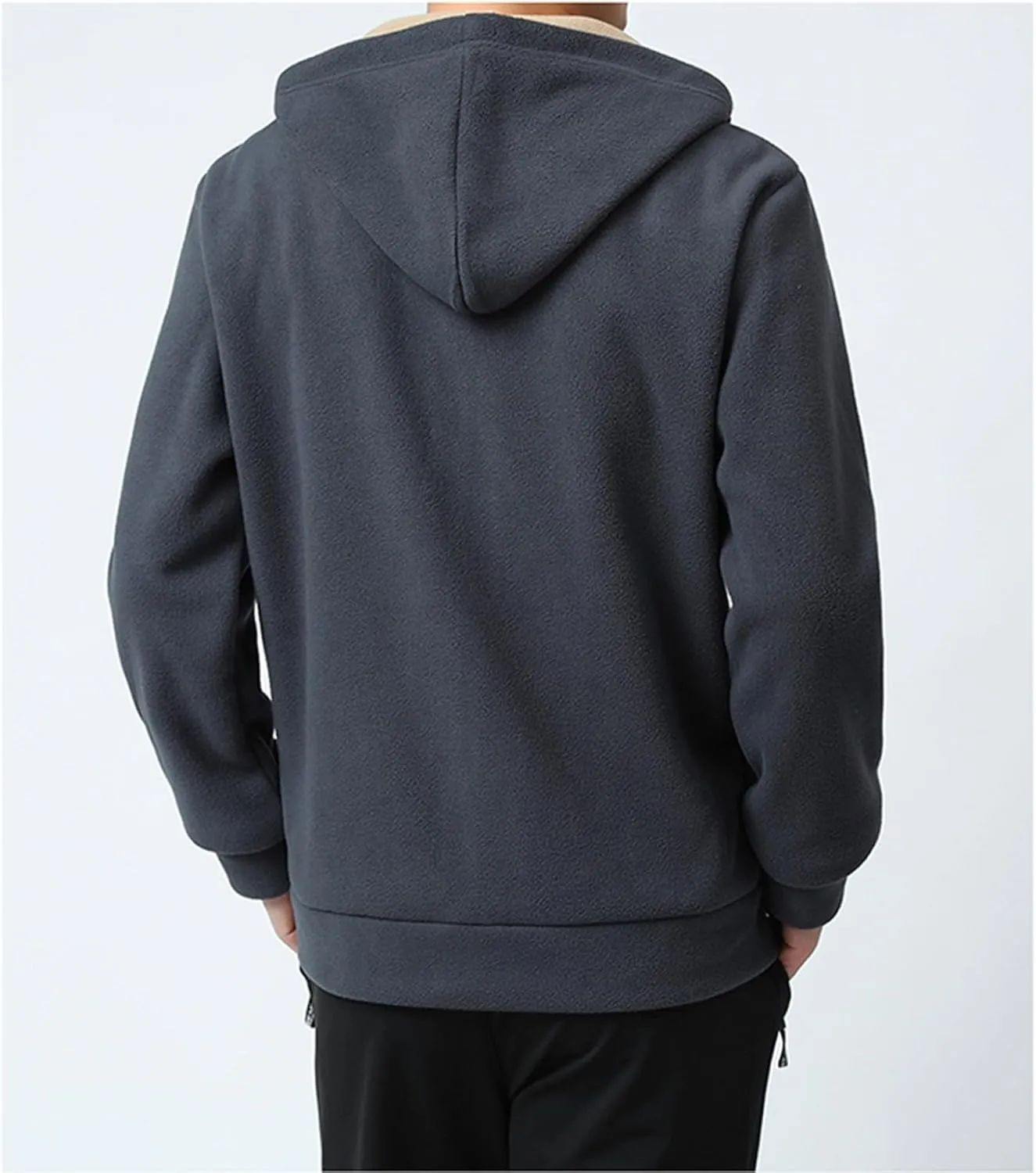 Mens Sherpa Hoodie Zip Up Fleece Heavyweight Hooded Warm Casual Thick Hoodies