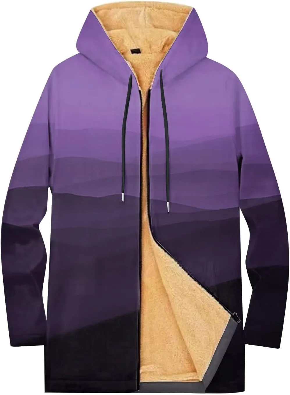 Mens Sherpa Hoodie Zip Up Thermal Warm Hooded Fleece Winter Thick Hoodies