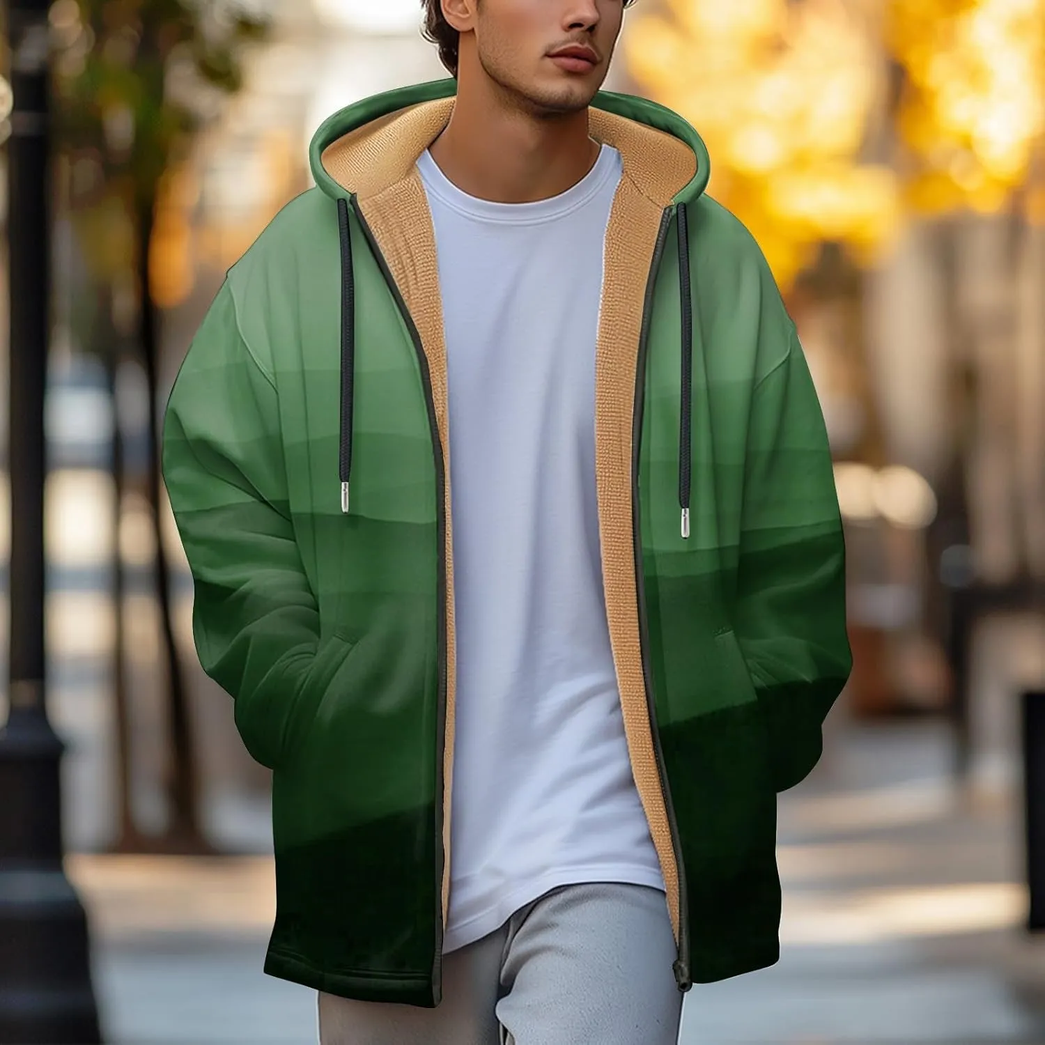 Mens Sherpa Hoodie Zip Up Thermal Warm Hooded Fleece Winter Thick Hoodies