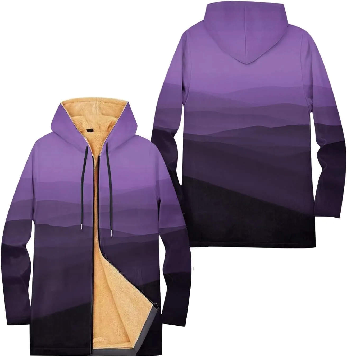 Mens Sherpa Hoodie Zip Up Thermal Warm Hooded Fleece Winter Thick Hoodies