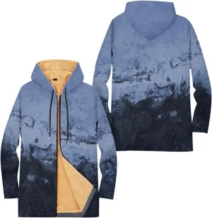 Mens Sherpa Hoodie Zip Up Winter Warm Hoodies Thick Fleece Heavyweight Hooded