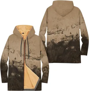 Mens Sherpa Hoodie Zip Up Winter Warm Hoodies Thick Fleece Heavyweight Hooded