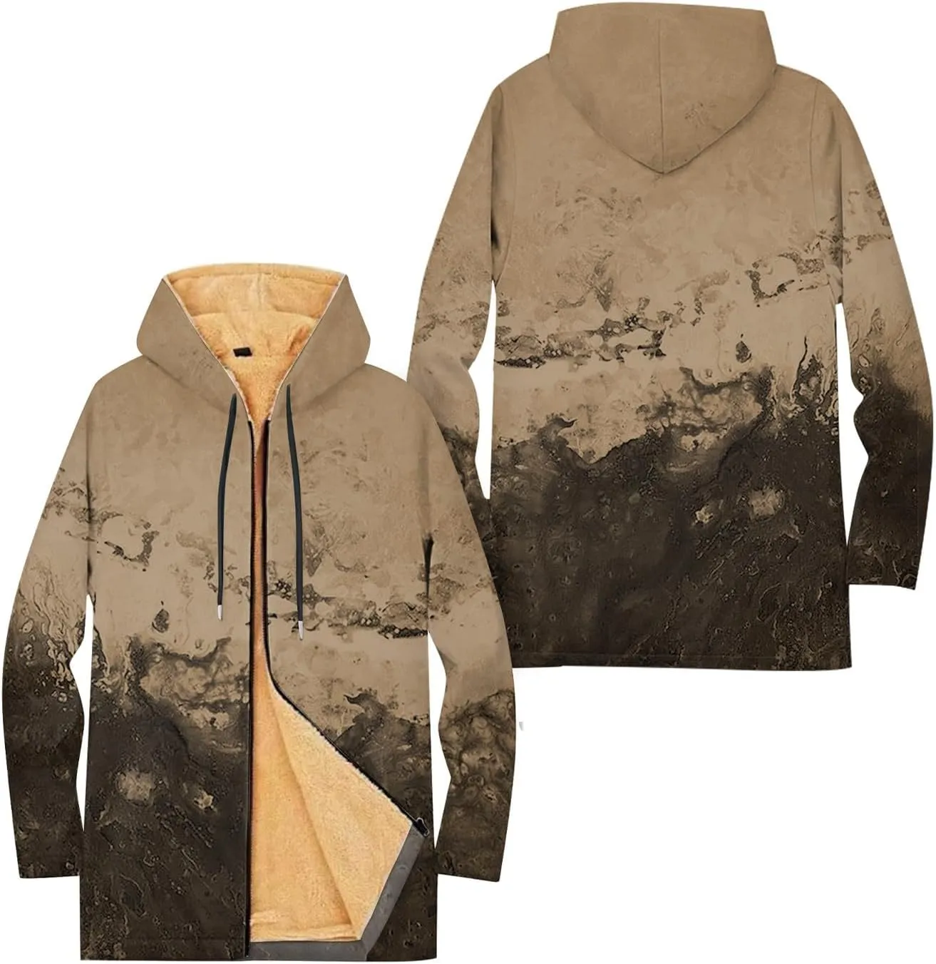 Mens Sherpa Hoodie Zip Up Winter Warm Hoodies Thick Fleece Heavyweight Hooded