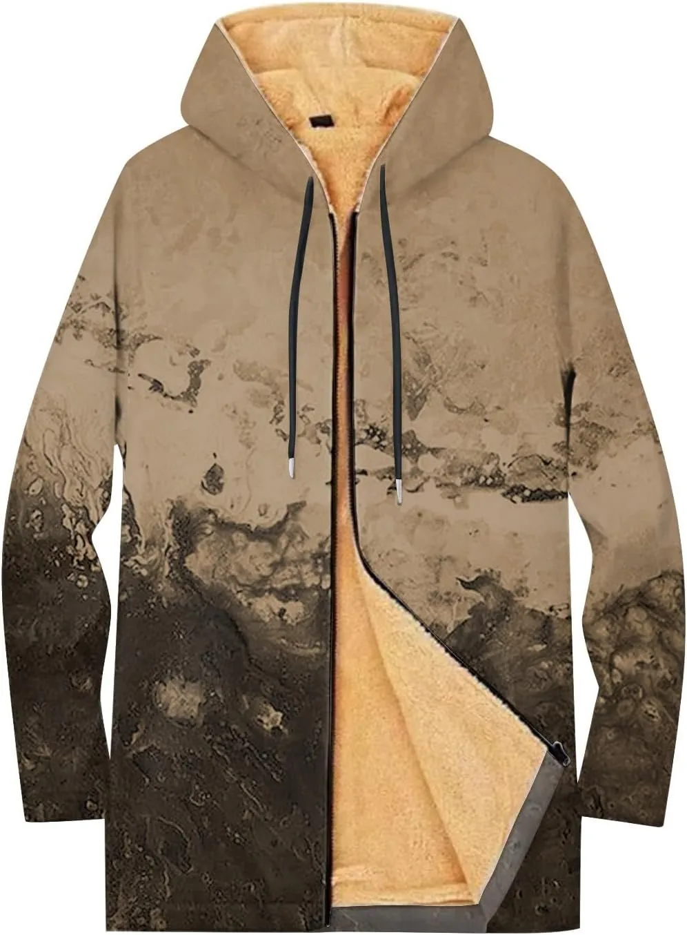 Mens Sherpa Hoodie Zip Up Winter Warm Hoodies Thick Fleece Heavyweight Hooded