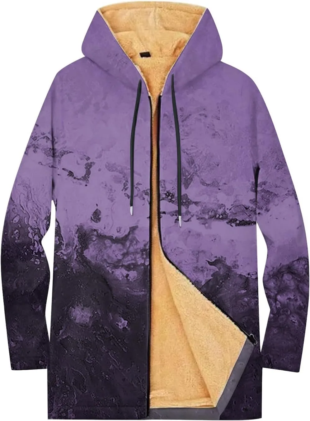 Mens Sherpa Hoodie Zip Up Winter Warm Hoodies Thick Fleece Heavyweight Hooded