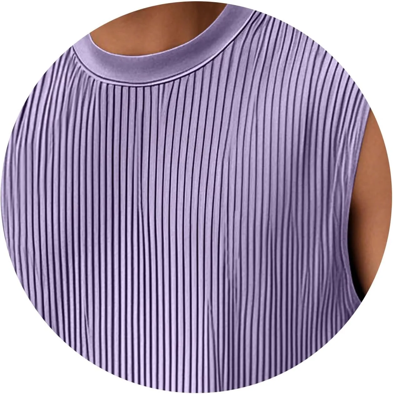 Mens Striped Textured Tank Tops Round Neck Sleeveless Pullover Shirts Summer Relaxed Fit Fashion Active T Shirts