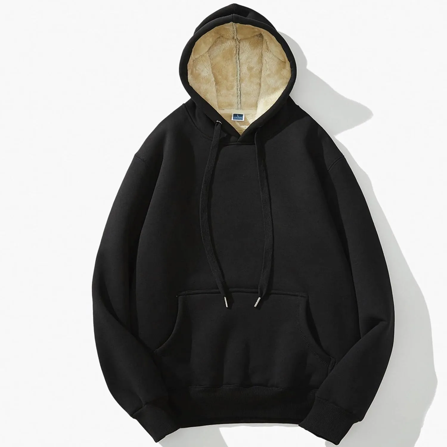 Men's Sweatshirts Hoodies Men‘S Zipper Pullover Long Sleeve Hooded Sweatshirt Tops Blouse Black Hoodie, M-4XL