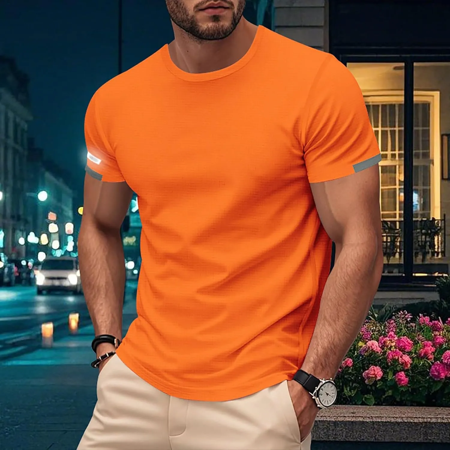 Men's T-Shirts Summer Short Sleeve Slim Fit Crew Neck Fitted Everyday Tshirt Basic Tees Moisture Wicking T Shirt Daily