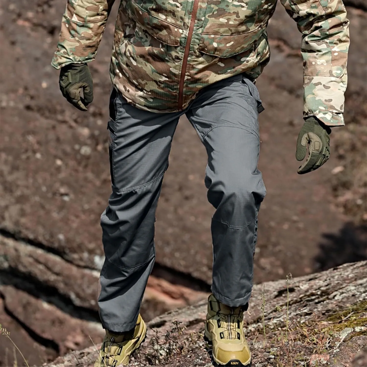 Mens Tactical Pants Ripstop Waterproof Lightweight Cargo Pants Military Carpenter Hunting Trousers with Pockets