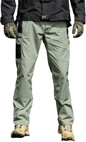 Mens Tactical Pants Ripstop Waterproof Lightweight Cargo Pants Military Carpenter Hunting Trousers with Pockets