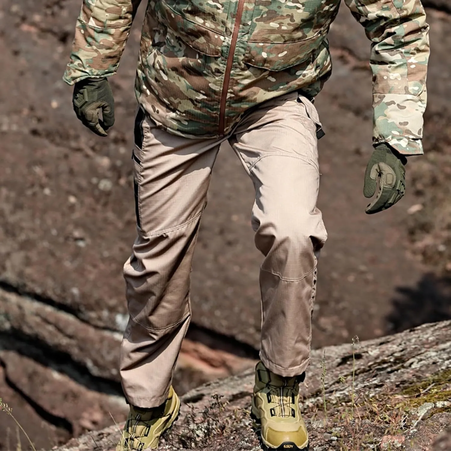 Mens Tactical Pants Ripstop Waterproof Lightweight Cargo Pants Military Carpenter Hunting Trousers with Pockets