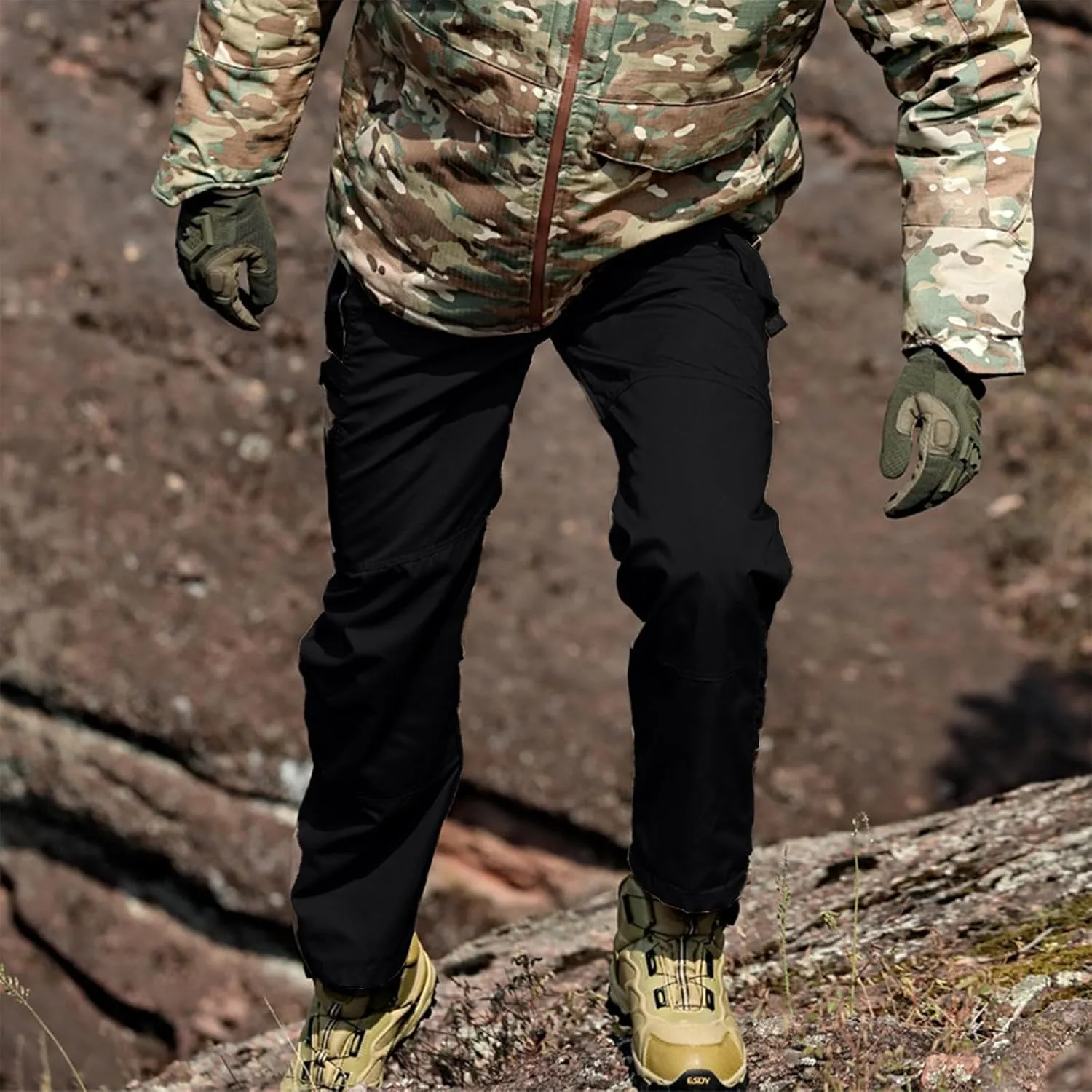 Mens Tactical Pants Ripstop Waterproof Lightweight Cargo Pants Military Carpenter Hunting Trousers with Pockets