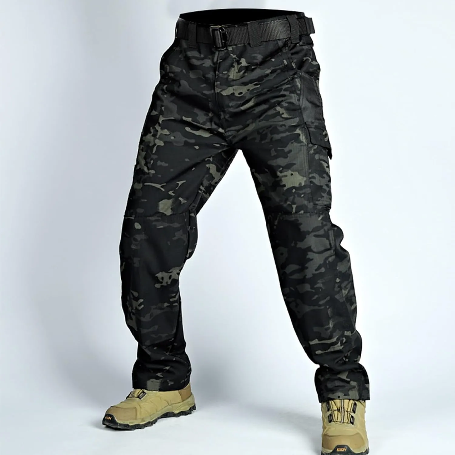 Mens Tactical Pants Ripstop Waterproof Lightweight Cargo Pants Military Carpenter Hunting Trousers with Pockets