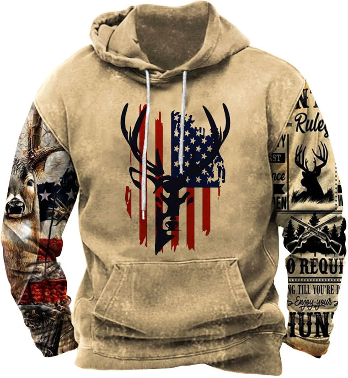 Mens Tribal Aztec Hoodie Retro Vintage Western Ethnic Print Casual Sweatshirt Fall Winter Drawstring Hoodies Pullover