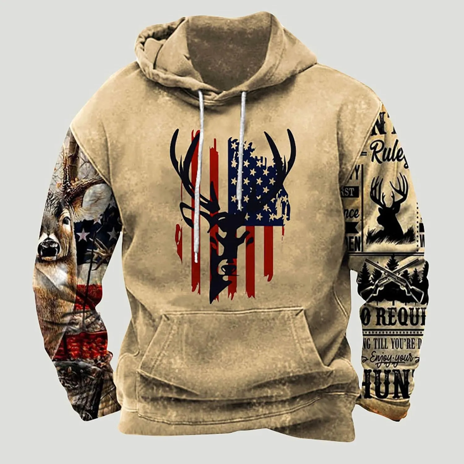 Mens Tribal Aztec Hoodie Retro Vintage Western Ethnic Print Casual Sweatshirt Fall Winter Drawstring Hoodies Pullover