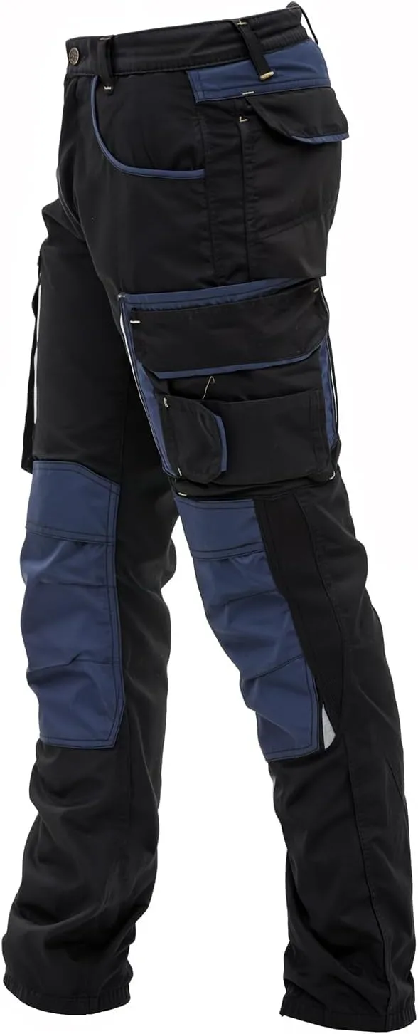 Mens Utility Work Heavy Duty Construction Workwear Pants Carpenter Knee Reinforcement Trousers Cordura Safety Pants