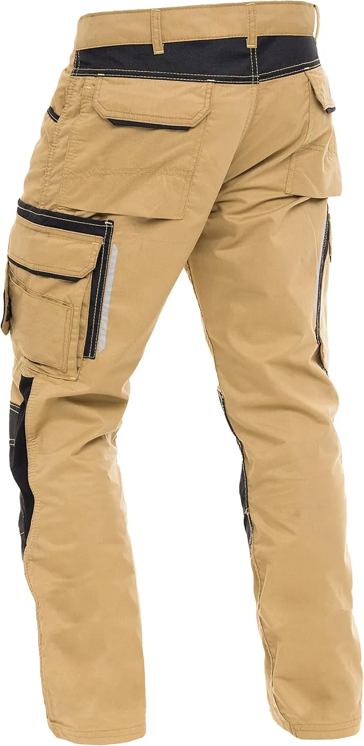 Mens Utility Work Heavy Duty Construction Workwear Pants Carpenter Knee Reinforcement Trousers Cordura Safety Pants