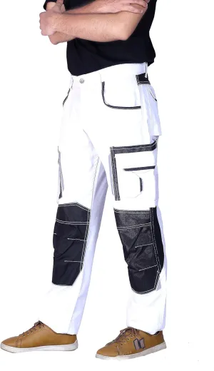 Mens Utility Work Heavy Duty Construction Workwear Pants Carpenter Knee Reinforcement Trousers Cordura Safety Pants