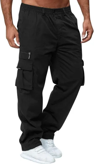 Mens Work Pants Cargo Multi Pockets Big and Tall Relaxed Fit Work Hiking Stretch Outdoor Joggers Trousers