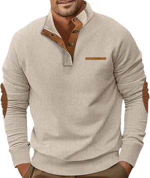 Men'S Zip Up Hoodie, Clothes For Men Mens Zip Up Sweatshirt Standing Collar Corduroy Sweatshirt Long Sleeve Outdoor Buttons Hoodie Mens Jackets Lightweight Jeans Jacket For Men(Beige,XX-Large)
